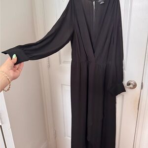 City Chic Black Long Sleeve Cold Shoulder Dress